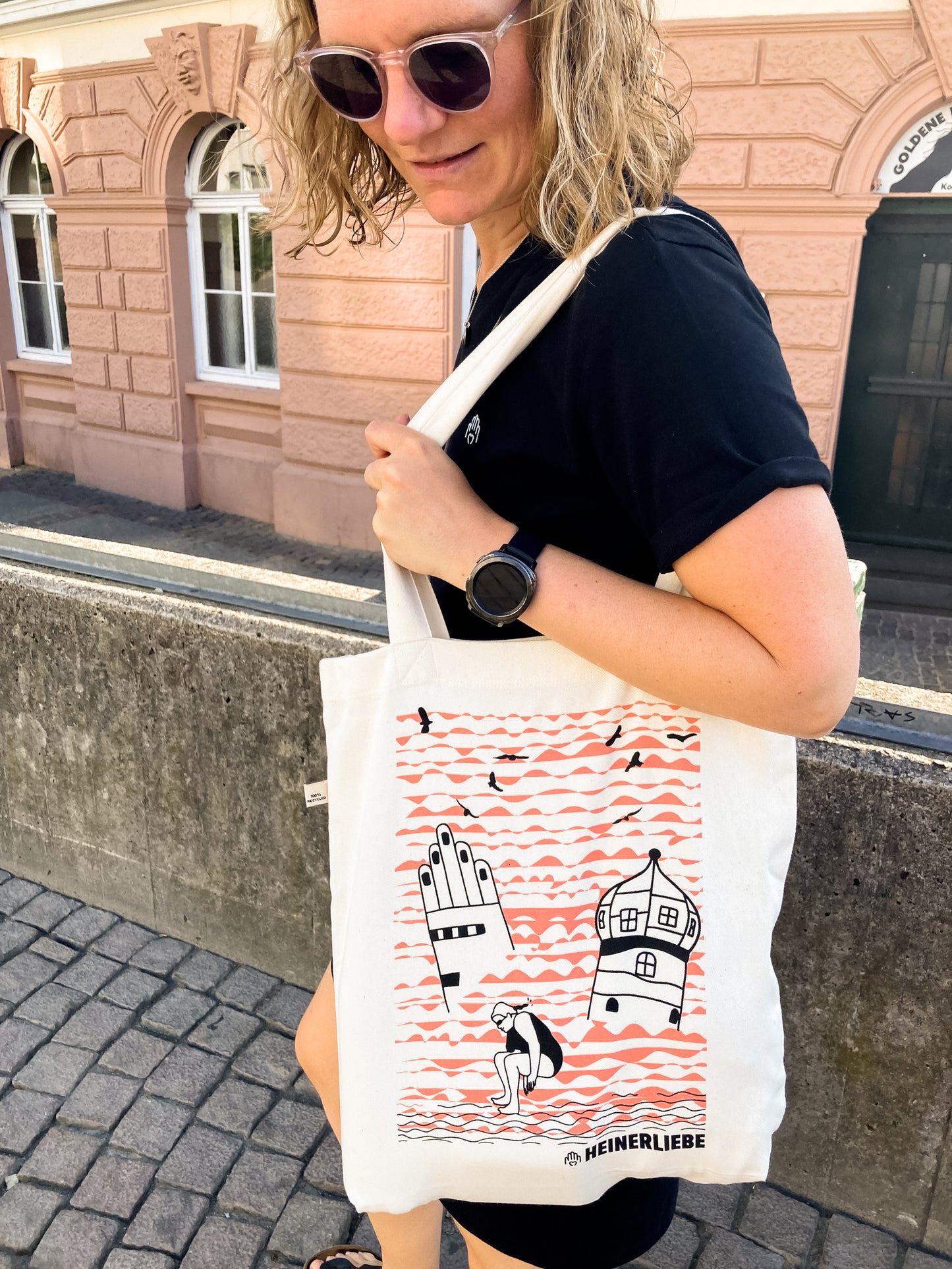 Hundertwasser Baumwolltasche (Beige)